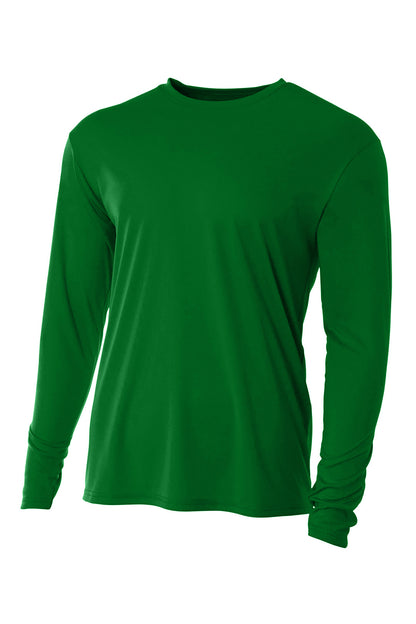 Front View of Kelly A4 Cooling Performance Long Sleeve Tee A4N3165 plain