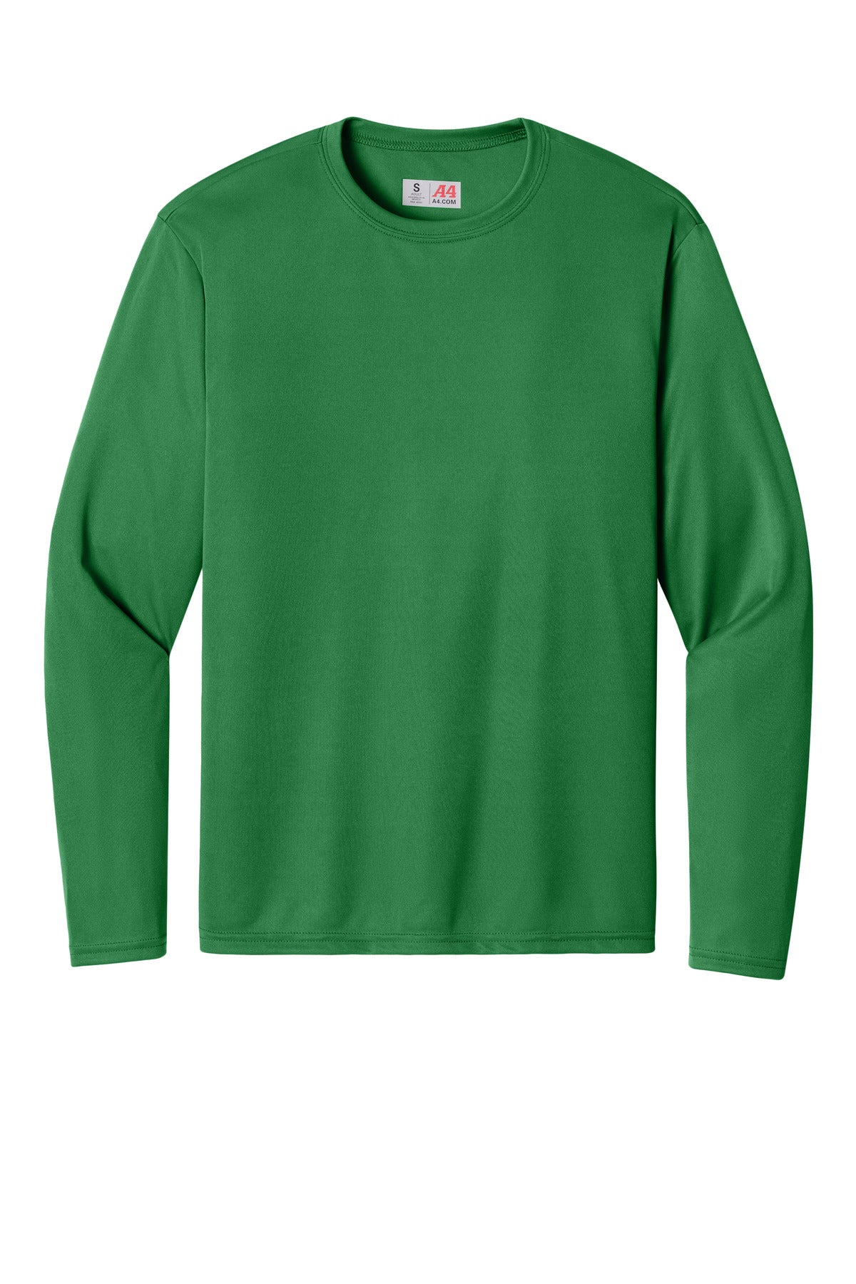 Front View of Kelly A4 Cooling Performance Long Sleeve Tee A4N3165 plain