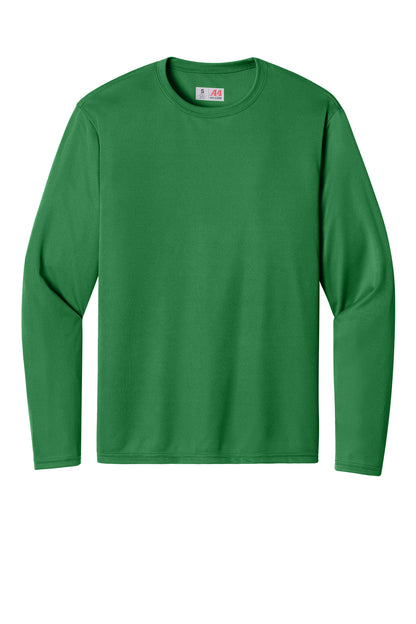 Front View of Kelly A4 Cooling Performance Long Sleeve Tee A4N3165 plain