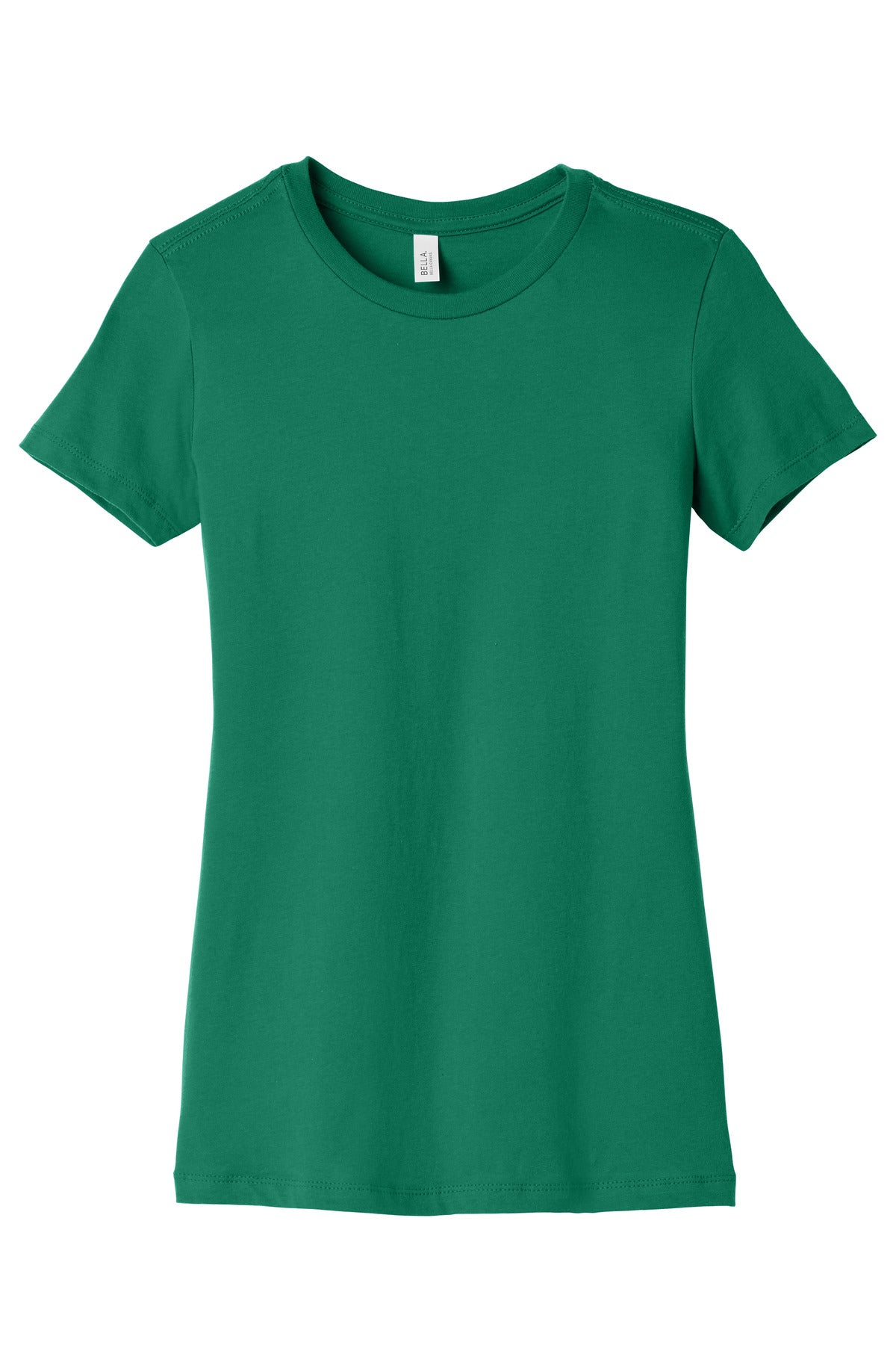 Front View of Kelly BELLA+CANVAS Women's Slim Fit Tee. BC6004 plain