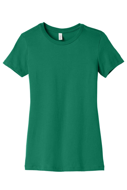 Front View of Kelly BELLA+CANVAS Women's Slim Fit Tee. BC6004 plain