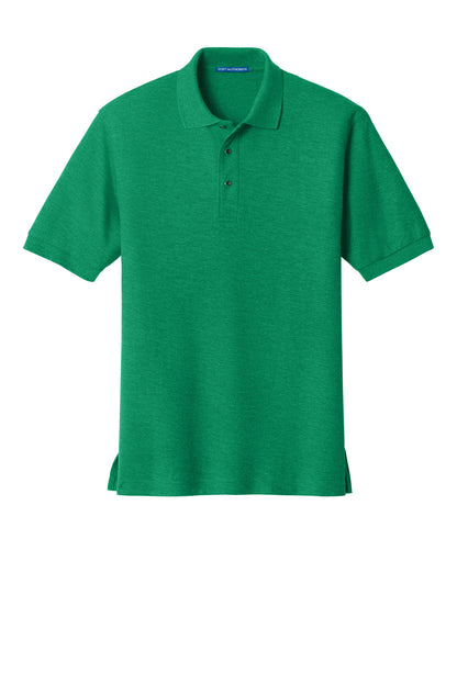 Front View of Kelly Green Port Authority Extended Size Silk Touch Polo K500ES plain