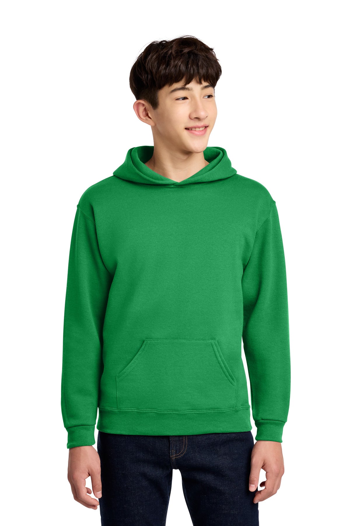 Front View of Kelly Jerzees - Youth NuBlend Pullover Hooded Sweatshirt. 996Y plain