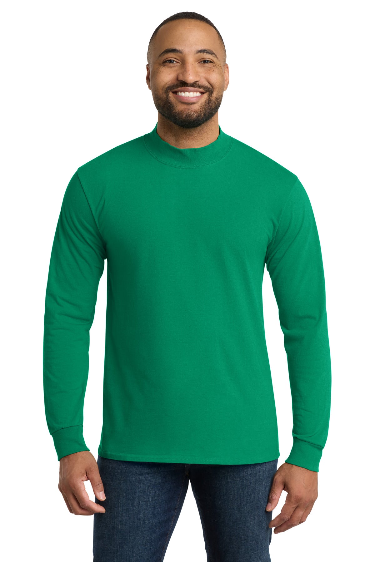 Front View of Kelly Port & Co Essential Mock Turtleneck. PC61M plain