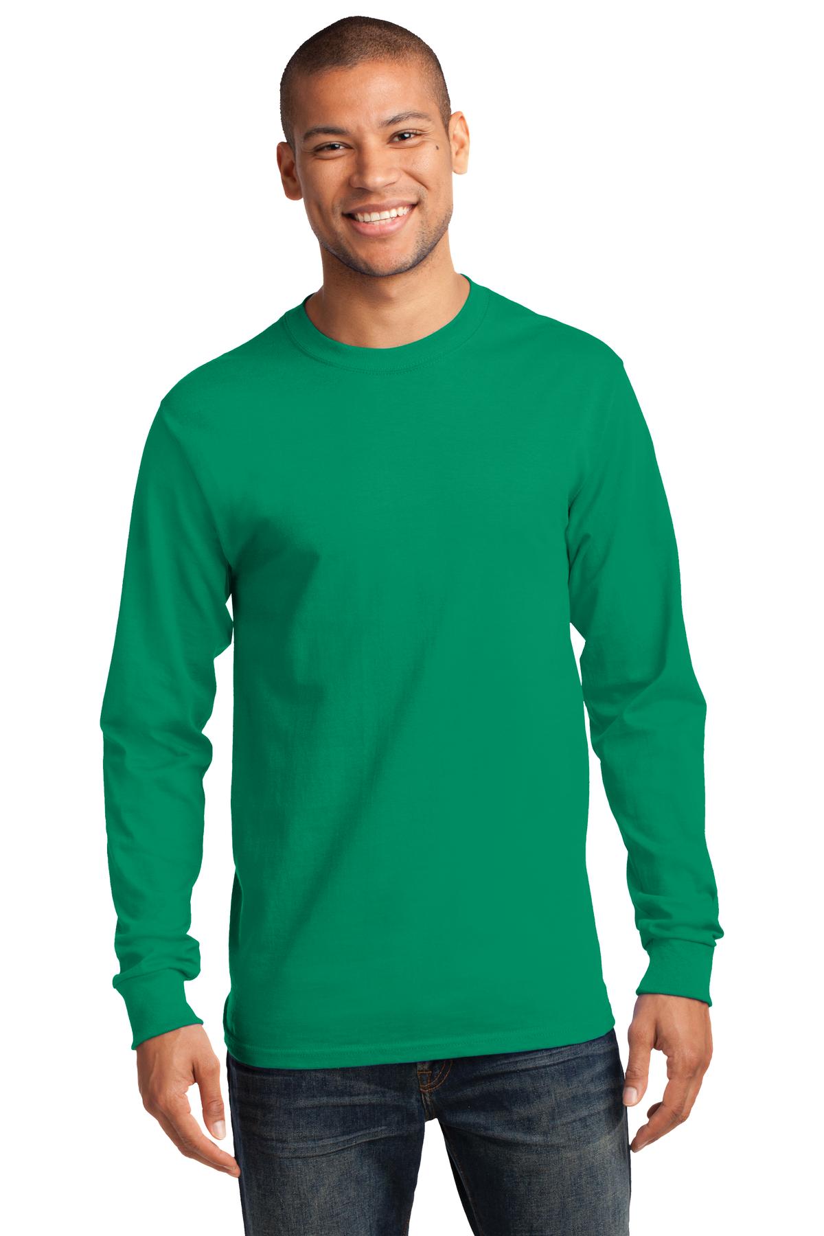 Front View of Kelly Port & Co Long Sleeve Essential Tee. PC61LS plain