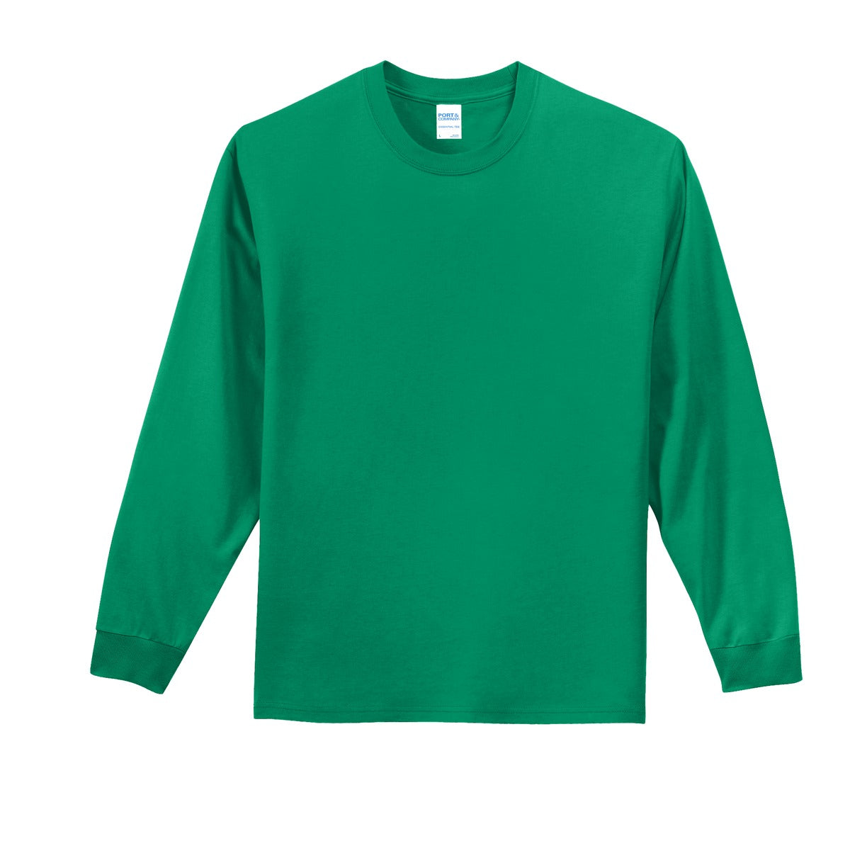Front View of Kelly Port & Co Long Sleeve Essential Tee. PC61LS plain