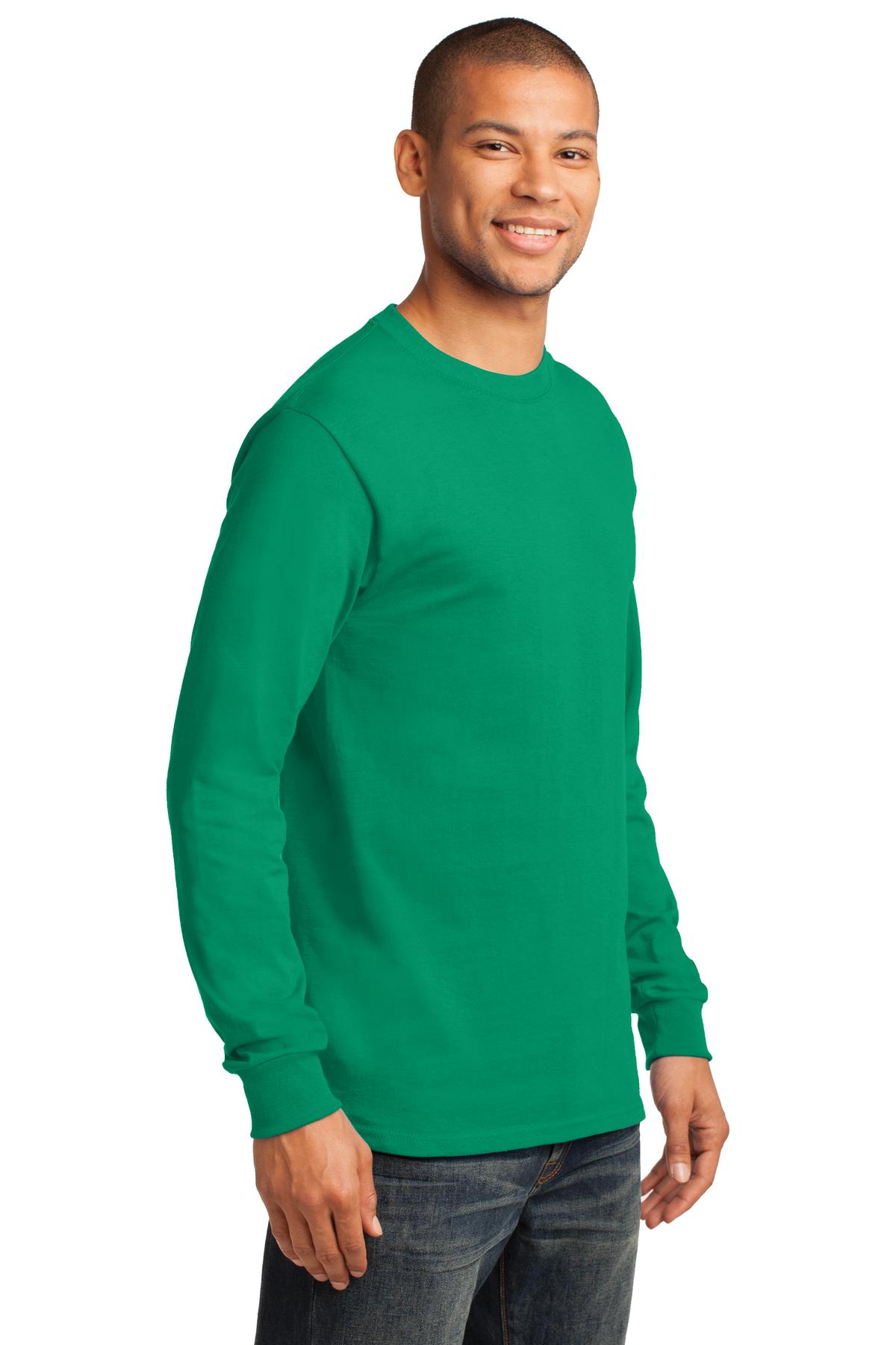 Front View of Kelly Port & Co Long Sleeve Essential Tee. PC61LS plain