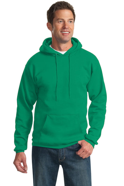 Front View of Kelly Port & Co Tall Essential Fleece Pullover Hooded Sweatshirt. PC90HT plain