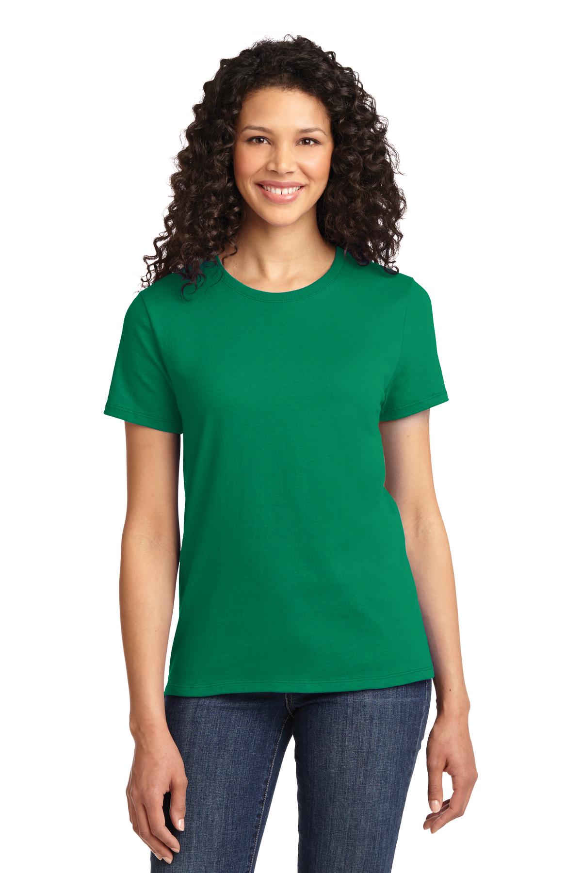 Front View of Kelly Port & Co Women's Essential Tee. LPC61 plain