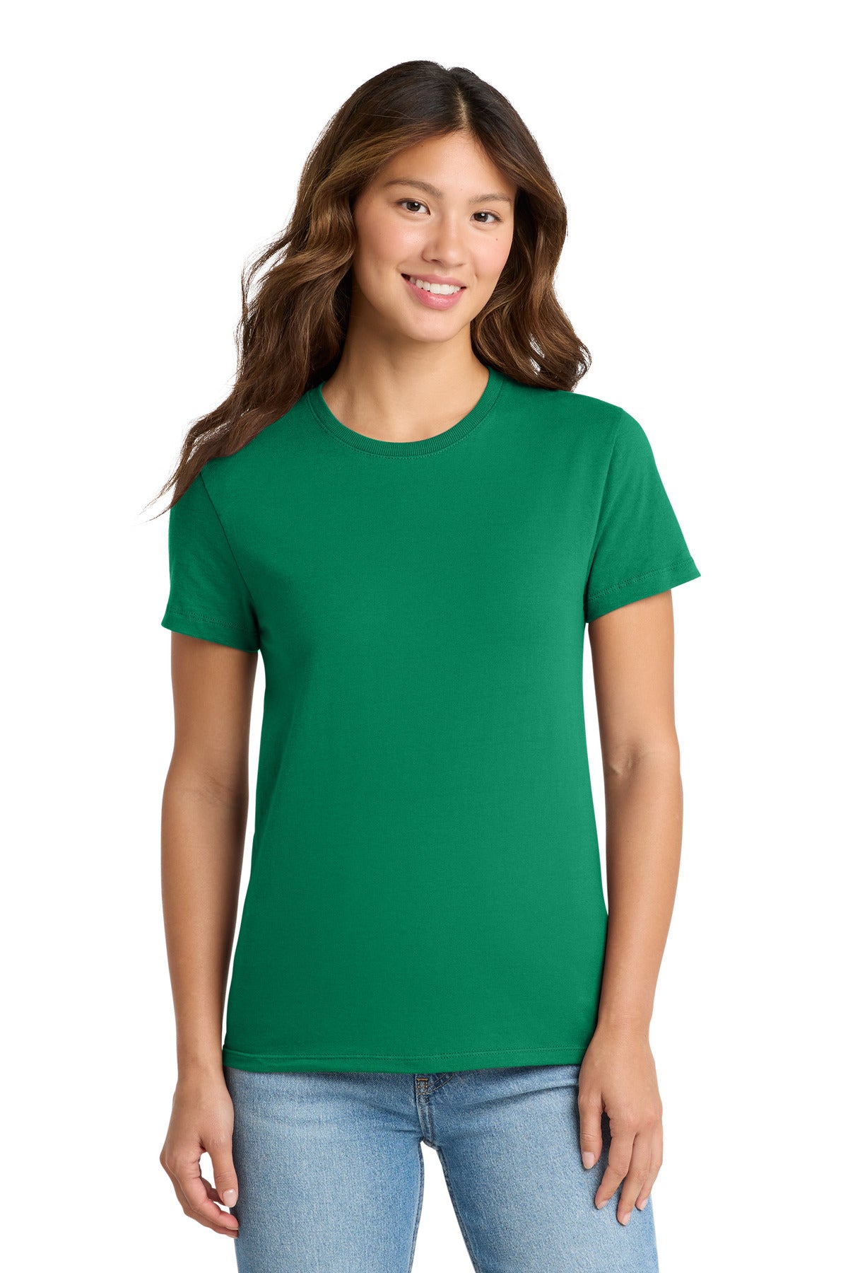 Front View of Kelly Port & Co Women's Essential Tee. LPC61 plain