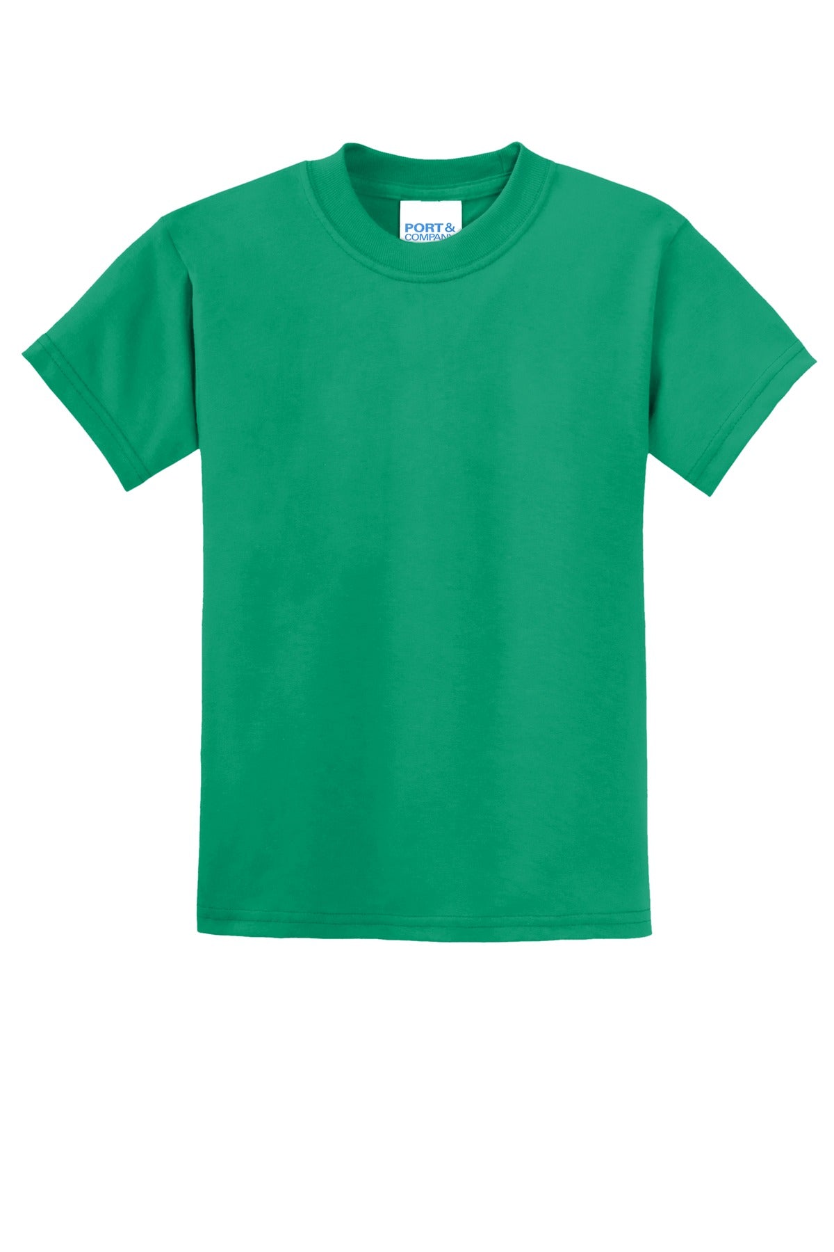 Front View of Kelly Port & Co Youth Core Blend Tee. PC55Y plain