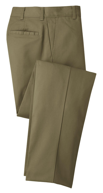 Front View of Khaki Red Kap Industrial Work Pant. PT20 plain