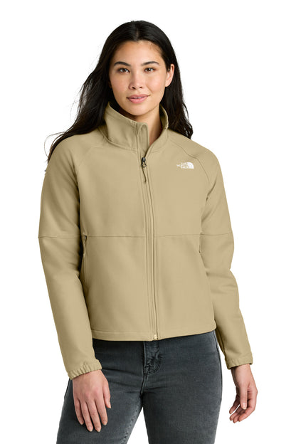 Front View of KhkStnDkHt The North Face Women's Barr Lake Soft Shell Jacket NF0A8C5C plain