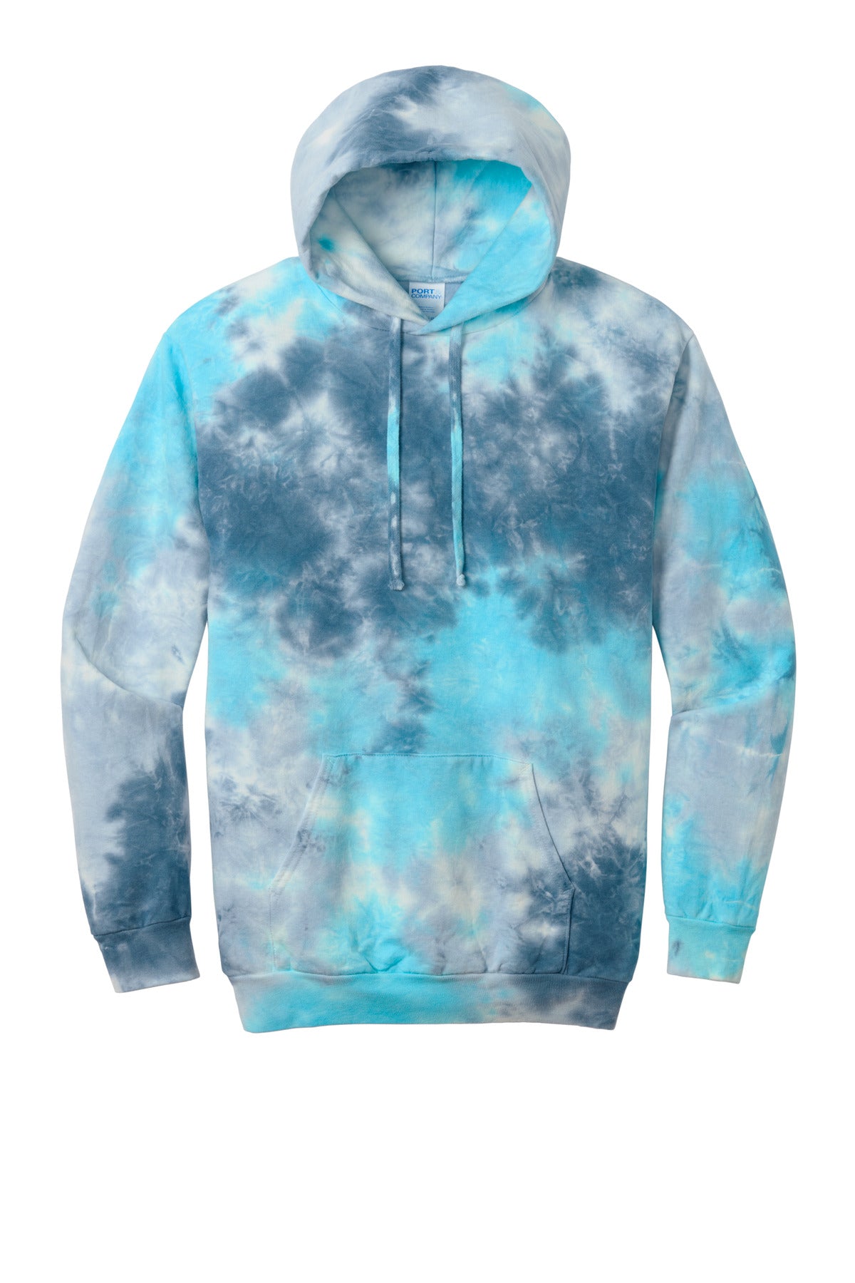 Front View of LagClrbrst Port & Co Crystal Tie-Dye Pullover Hoodie PC144 plain