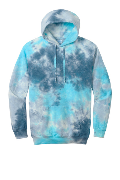 Front View of LagClrbrst Port & Co Crystal Tie-Dye Pullover Hoodie PC144 plain