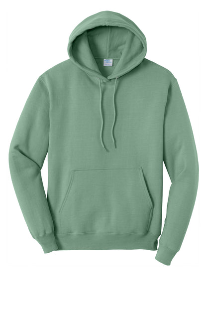 Front View of LaurelGrn Port & Co Core Fleece Pullover Hooded Sweatshirt. PC78H