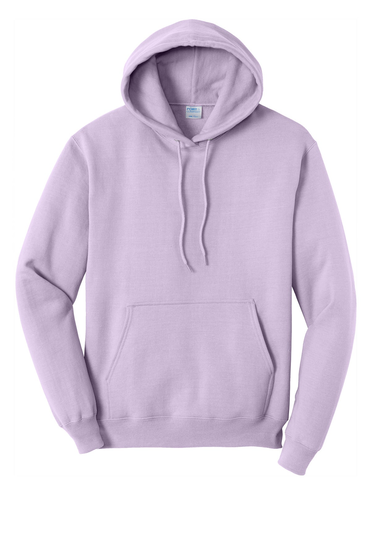 Front View of Lavender Port & Co Core Fleece Pullover Hooded Sweatshirt. PC78H