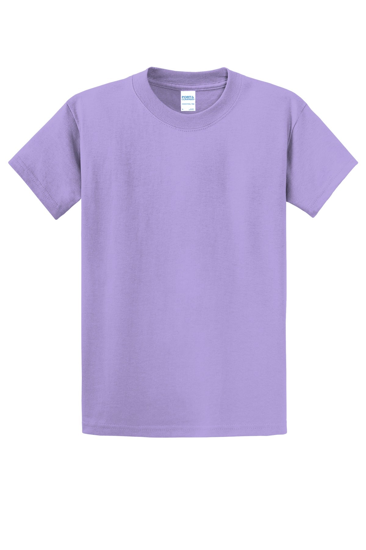Front View of Lavender Port & Co Essential Tee. PC61 plain