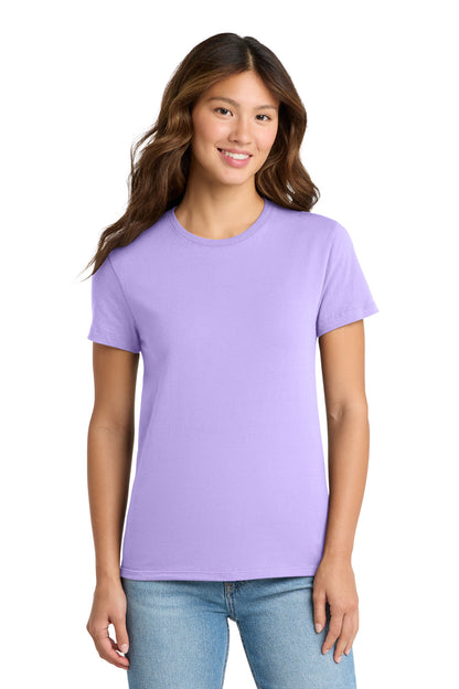 Front View of Lavender Port & Co Women's Essential Tee. LPC61 plain