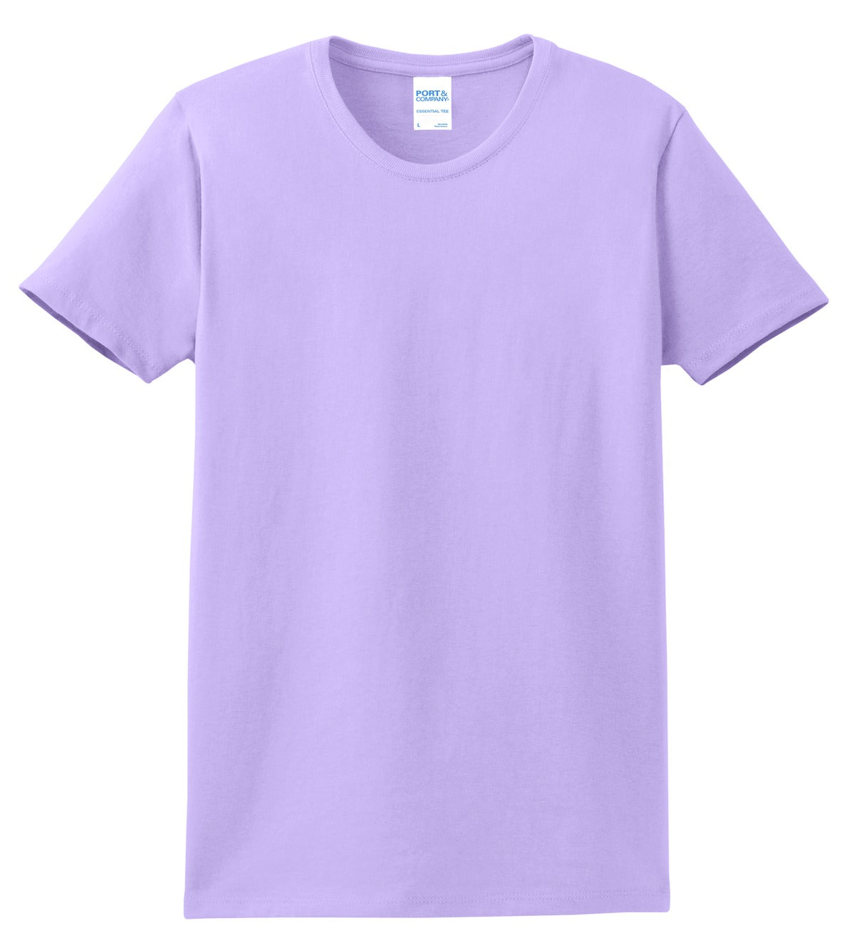 Front View of Lavender Port & Co Women's Essential Tee. LPC61 plain