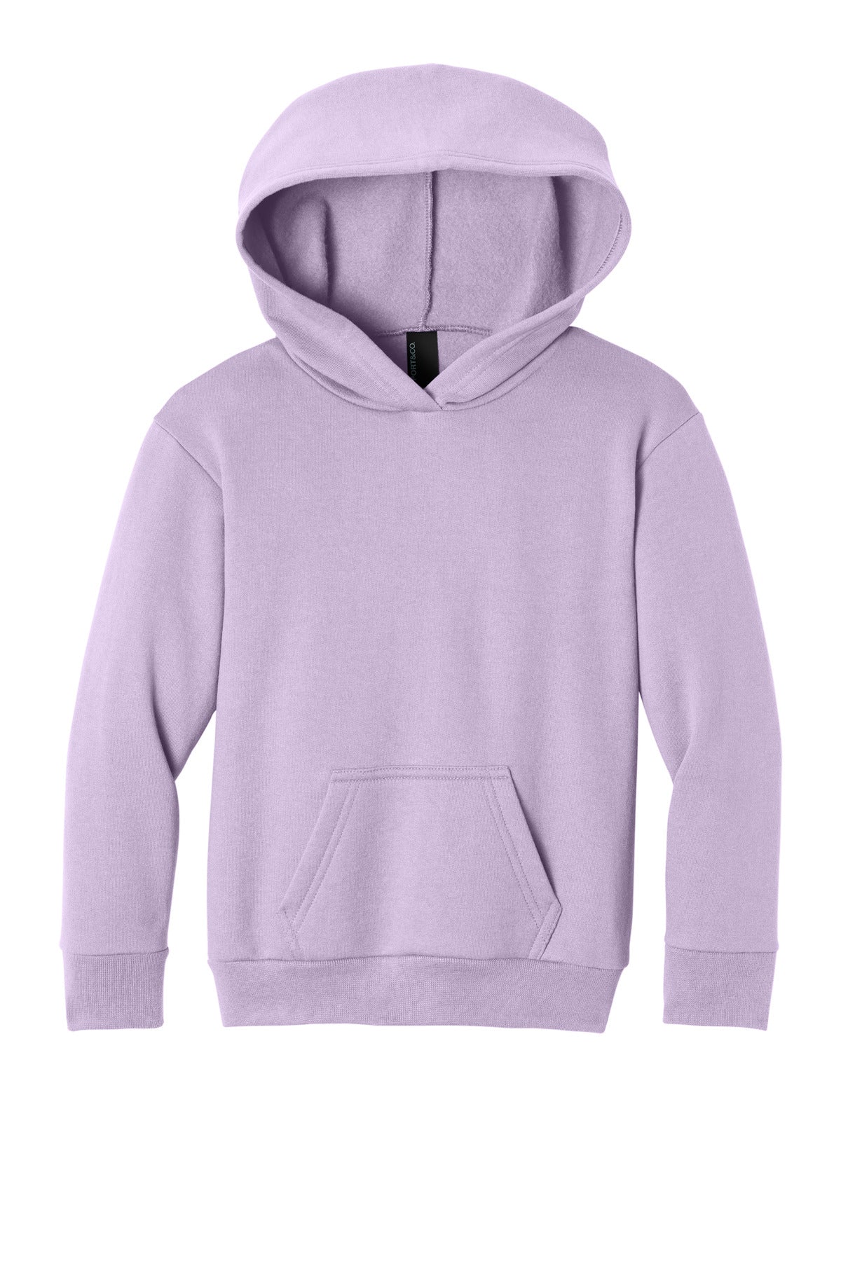 Front View of Lavender Port & Co Youth Easy Fleece Pullover Hooded Sweatshirt PC68YH plain
