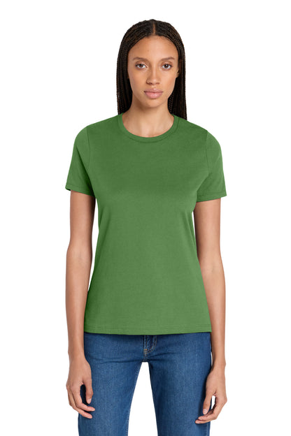 Front View of Leaf BELLA+CANVAS Women's Relaxed Jersey Short Sleeve Tee. BC6400 plain