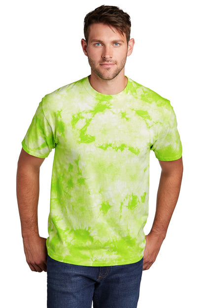 Front View of Lemon Lime Port & Co Crystal Tie-Dye Tee PC145 plain