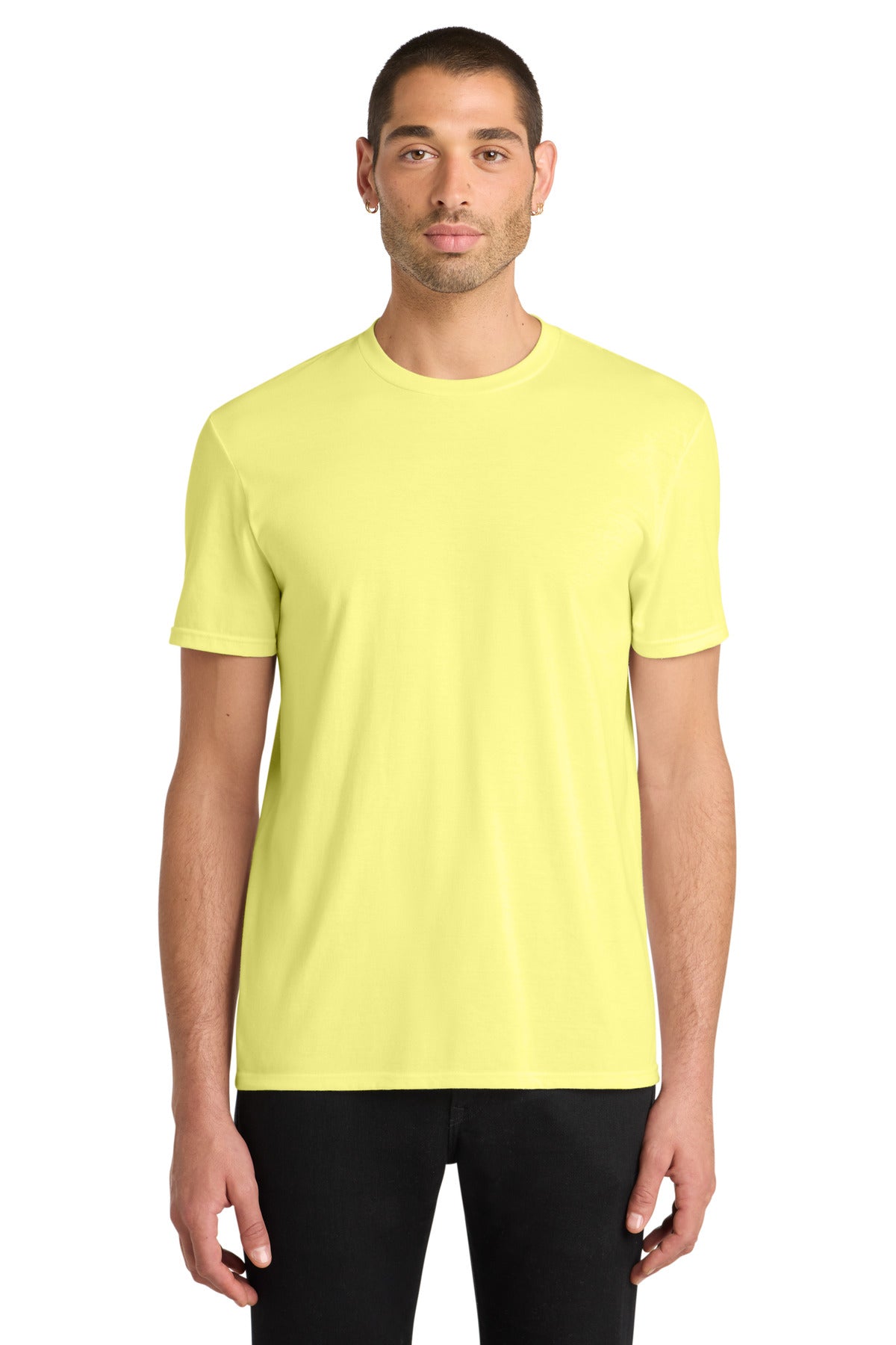 Front View of Lemon Yellow District Very Important Tee . DT6000 plain