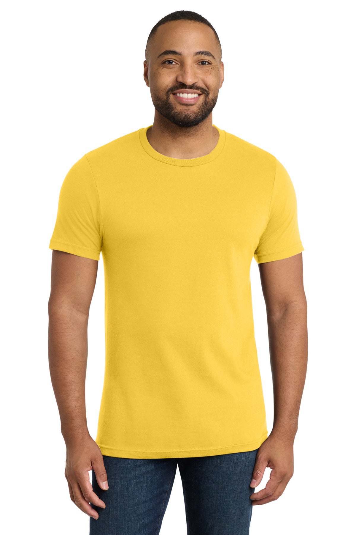 Front View of Lemon Yellow Port & Co Bouncer Tee PC600 plain