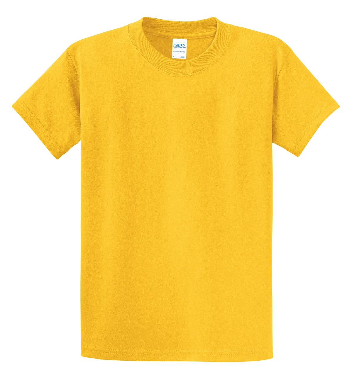 Front View of Lemon Yellow Port & Co Essential Tee. PC61 plain