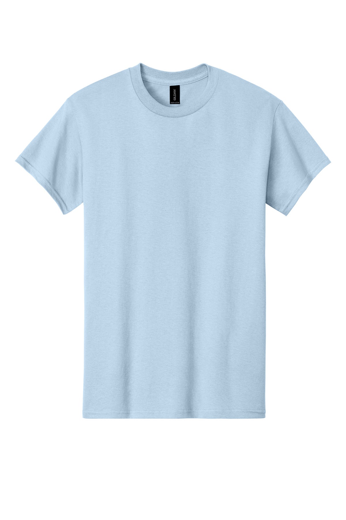 Front View of Light Blue Gildan - Heavy Cotton 100% Cotton T-Shirt. 5000 plain