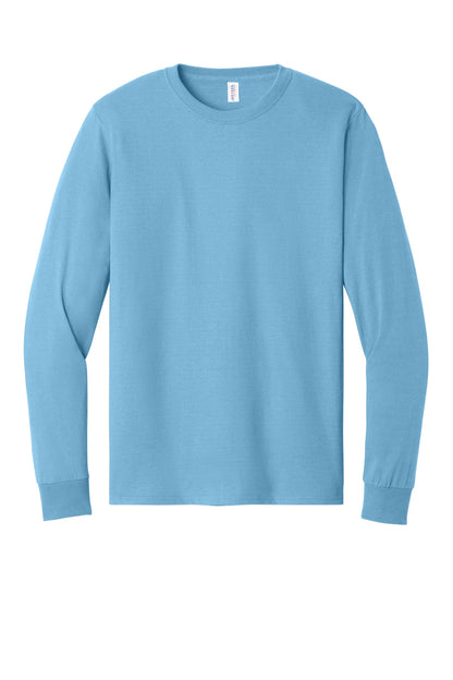 Front View of Light Blue Jerzees - Dri-Power 50/50 Cotton/Poly Long Sleeve T-Shirt. 29LS plain