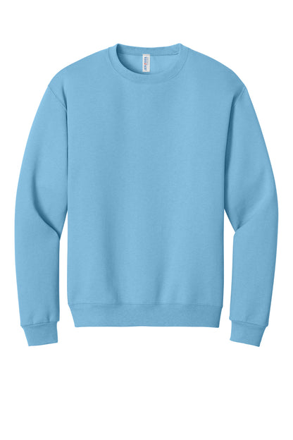 Front View of Light Blue Jerzees - NuBlend Crewneck Sweatshirt. 562M plain