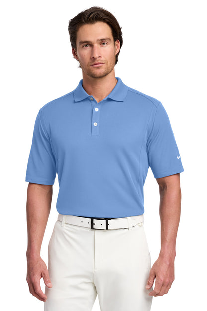 Front View of Light Blue Nike Dri-FIT Classic Polo. 267020 plain
