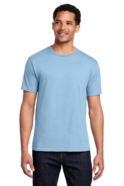Front View of Light Blue Port & Co Fan Favorite Tee. PC450 plain