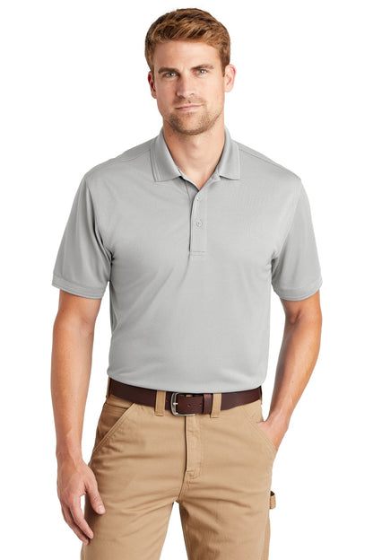 Front View of Light Grey CornerStone Industrial Snag-Proof Pique Polo. CS4020 plain
