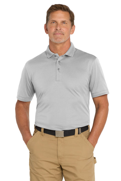 Front View of Light Grey CornerStone Industrial Snag-Proof Pique Polo. CS4020 plain