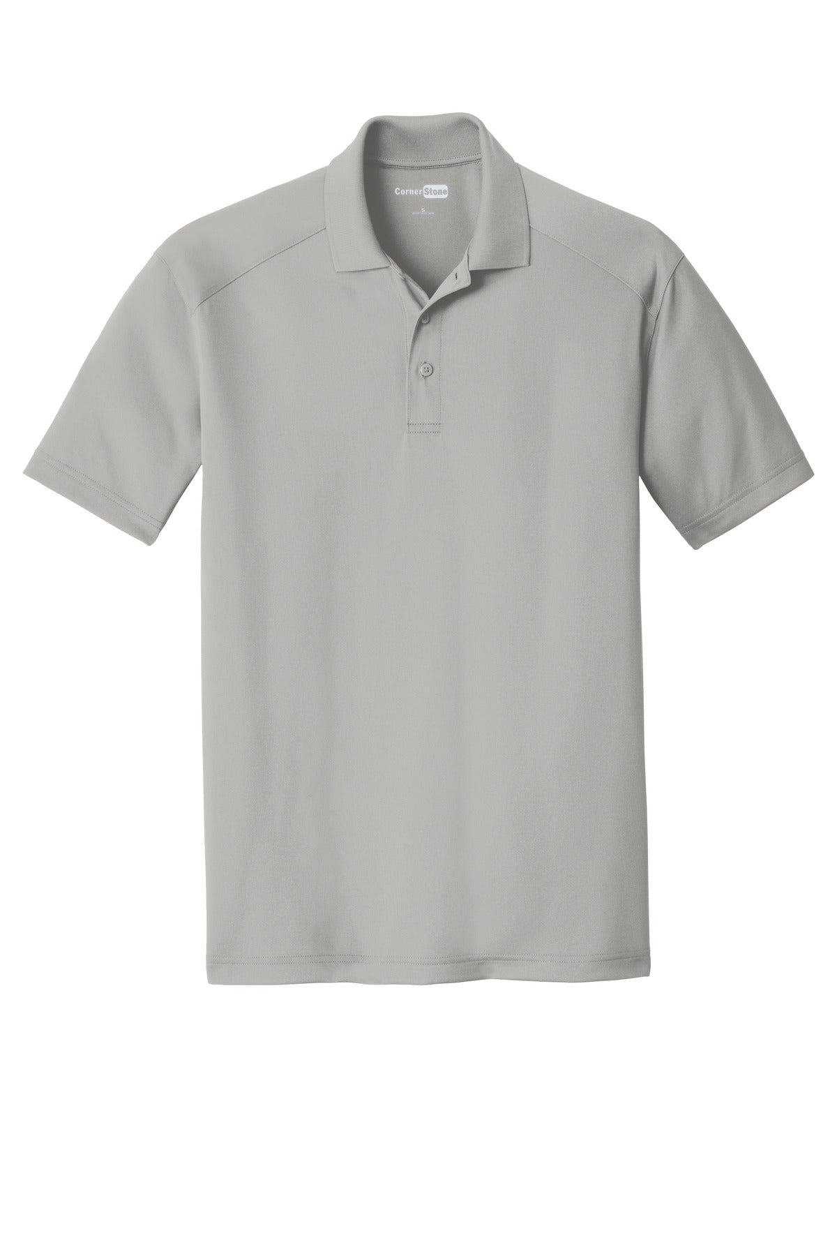 Front View of Light Grey CornerStone Select Lightweight Snag-Proof Polo. CS418 plain