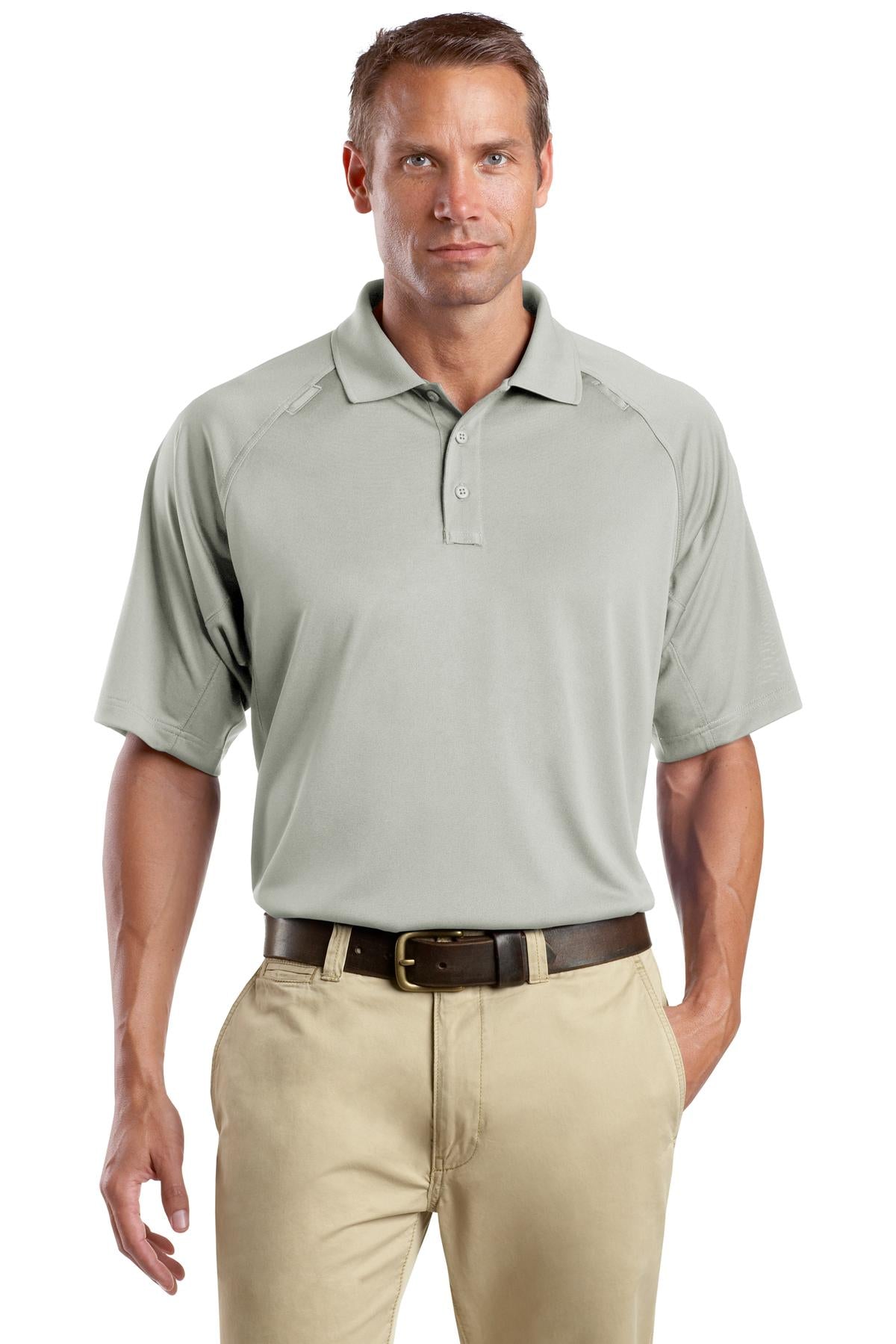 Front View of Light Grey CornerStone - Select Snag-Proof Tactical Polo. CS410 plain