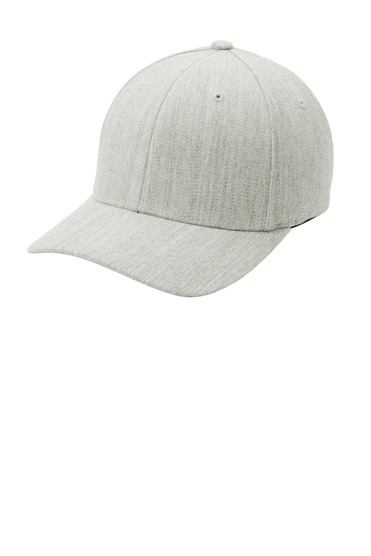 Front View of Light Hthr Gry Port Authority Flexfit Wool Blend Cap. C928 plain