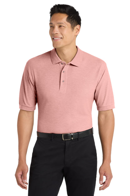 Front View of Light Pink Port Authority Extended Size Silk Touch Polo K500ES plain