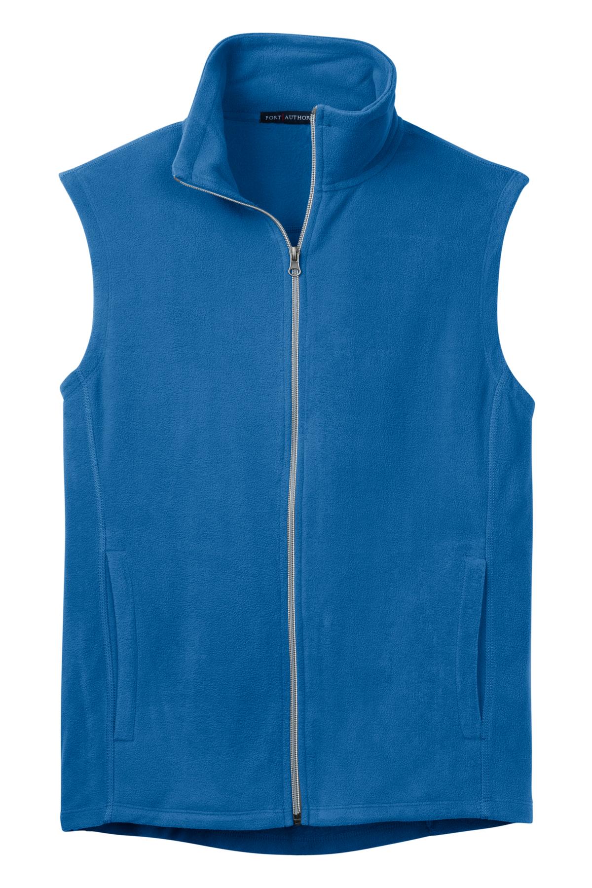 Front View of Light Royal Port Authority Microfleece Vest. F226 plain