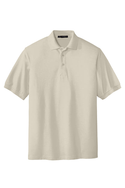 Front View of Light Stone Port Authority Extended Size Silk Touch Polo K500ES plain