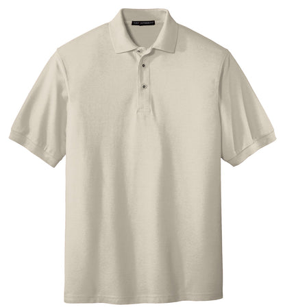 Front View of Light Stone Port Authority Extended Size Silk Touch Polo K500ES plain