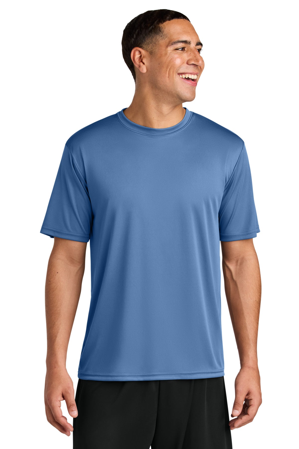 Front View of LightBlue A4 Cooling Performance Short Sleeve Tee A4N3142 plain