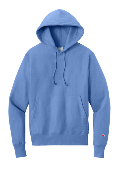 Front View of LightBlue Champion Reverse Weave Hooded Sweatshirt S101 plain
