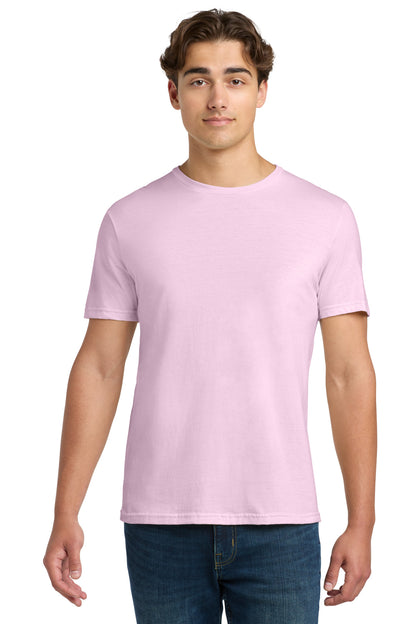 Front View of LightPink Gildan Softstyle T-Shirt. 64000 plain