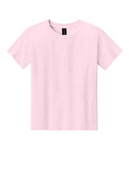 Front View of LightPink Gildan Youth Light Cotton Tee 3000B plain