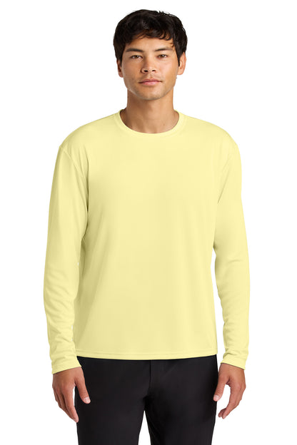 Front View of LightYllw A4 Cooling Performance Long Sleeve Tee A4N3165 plain