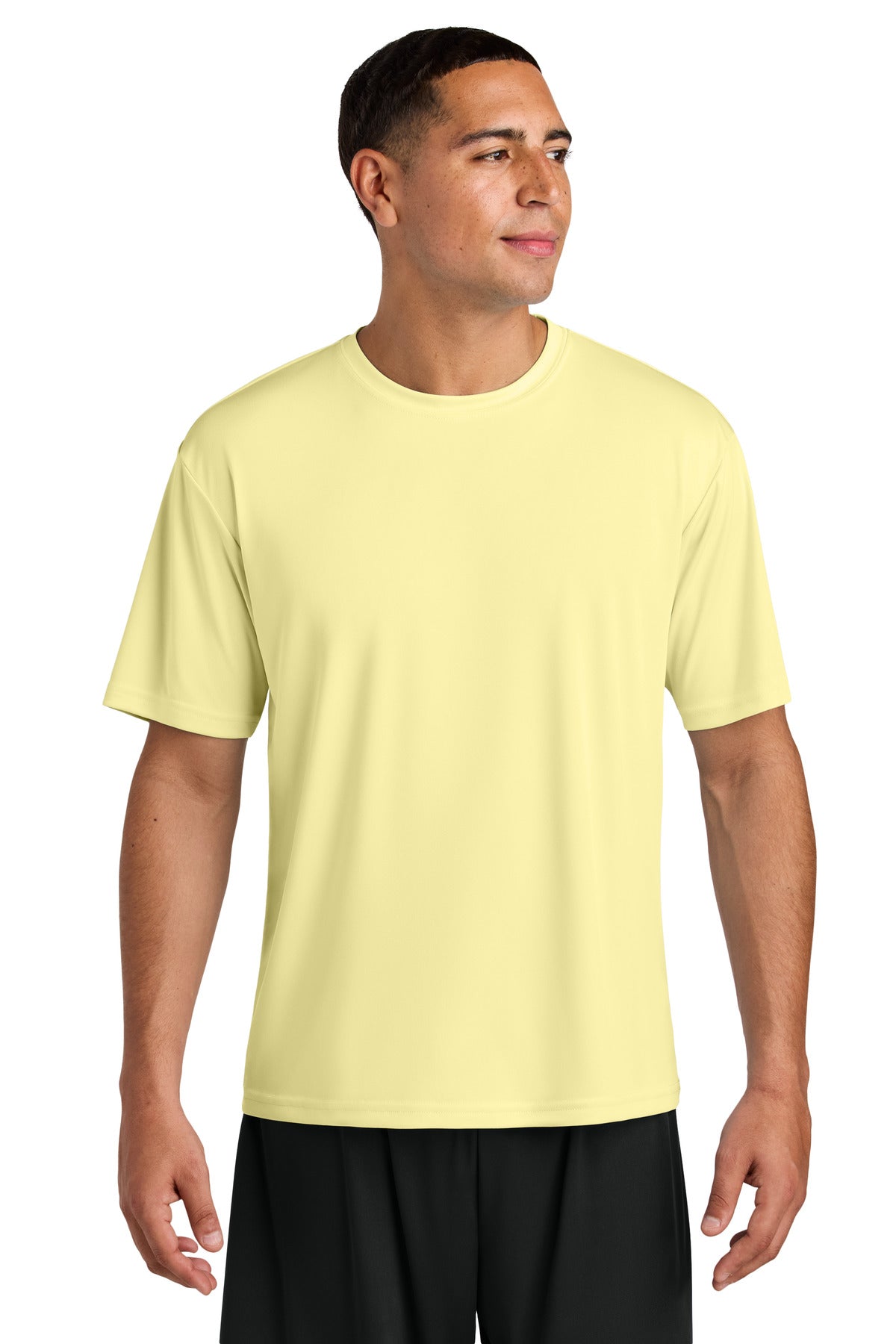 Front View of LightYllw A4 Cooling Performance Short Sleeve Tee A4N3142 plain